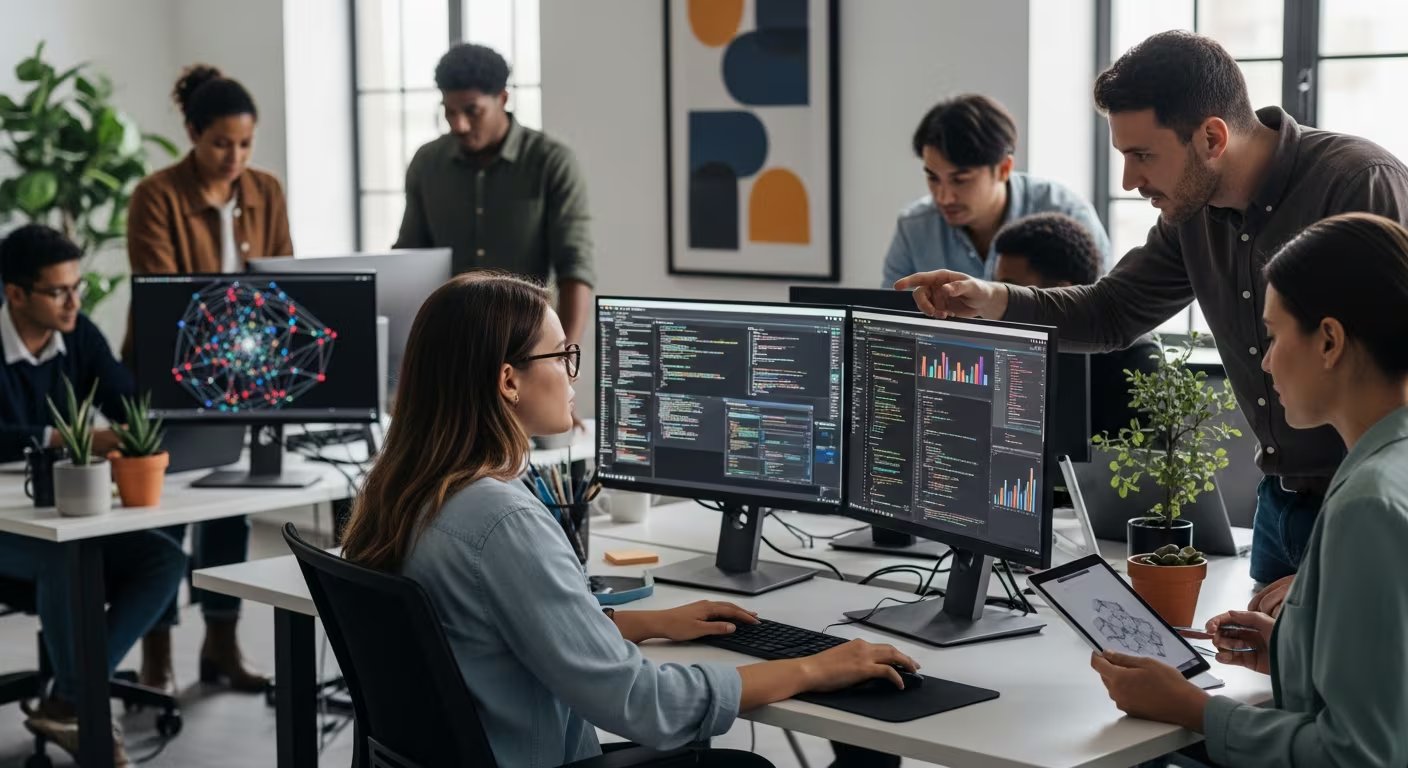 El auge de la IA está acelerando el paso de estudiantes y profesionales de carreras clásicas hacia el sector tecnológico. (Imagen Ilustrativa Infobae)