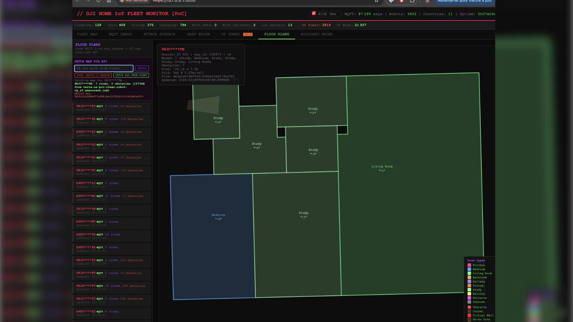 Plano completo del piso elaborado por Gonzague Dambricourt, quien probó una versión de solo lectura de la herramienta de Azdoufal. Imagen: Gonzague Dambricourt (X)
