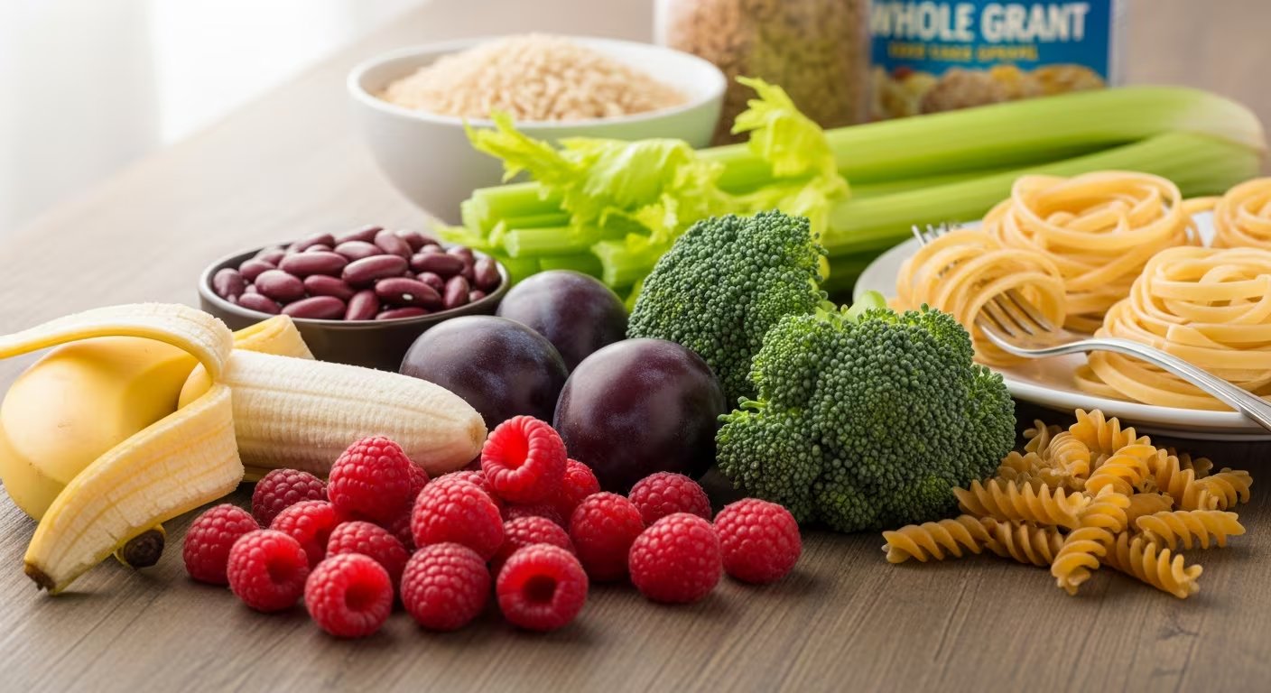 La fibra insoluble, abundante en cereales integrales y vegetales de hoja verde, previene el estreñimiento y favorece la evacuación regular del intestino (Imagen Ilustrativa Infobae)