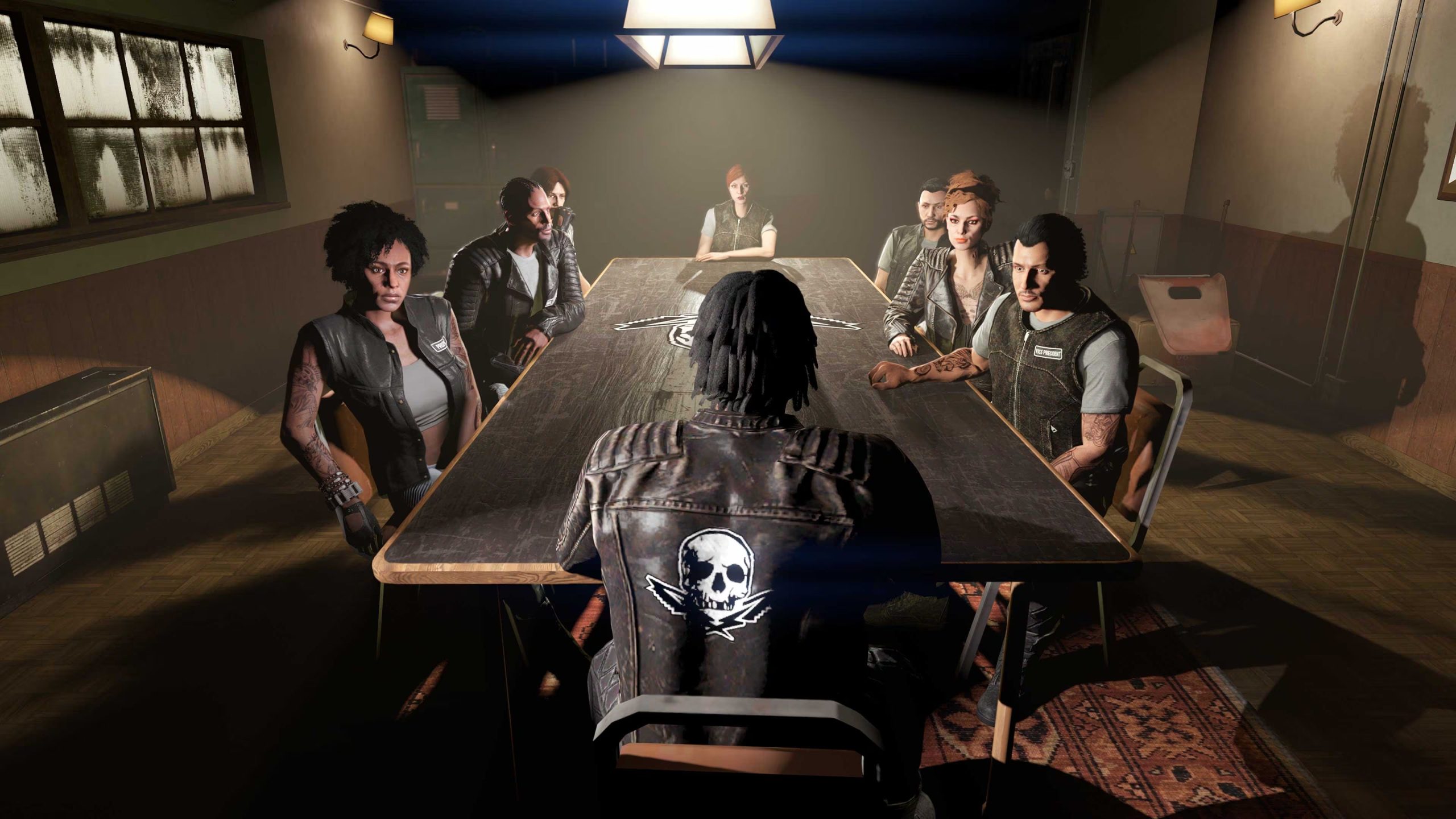 Una reunión de personajes clave de los Street Dealers, incluyendo figuras asociadas a Vince Staples, se celebra en un ambiente sombrío dentro de Grand Theft Auto Online. (GTA Online)