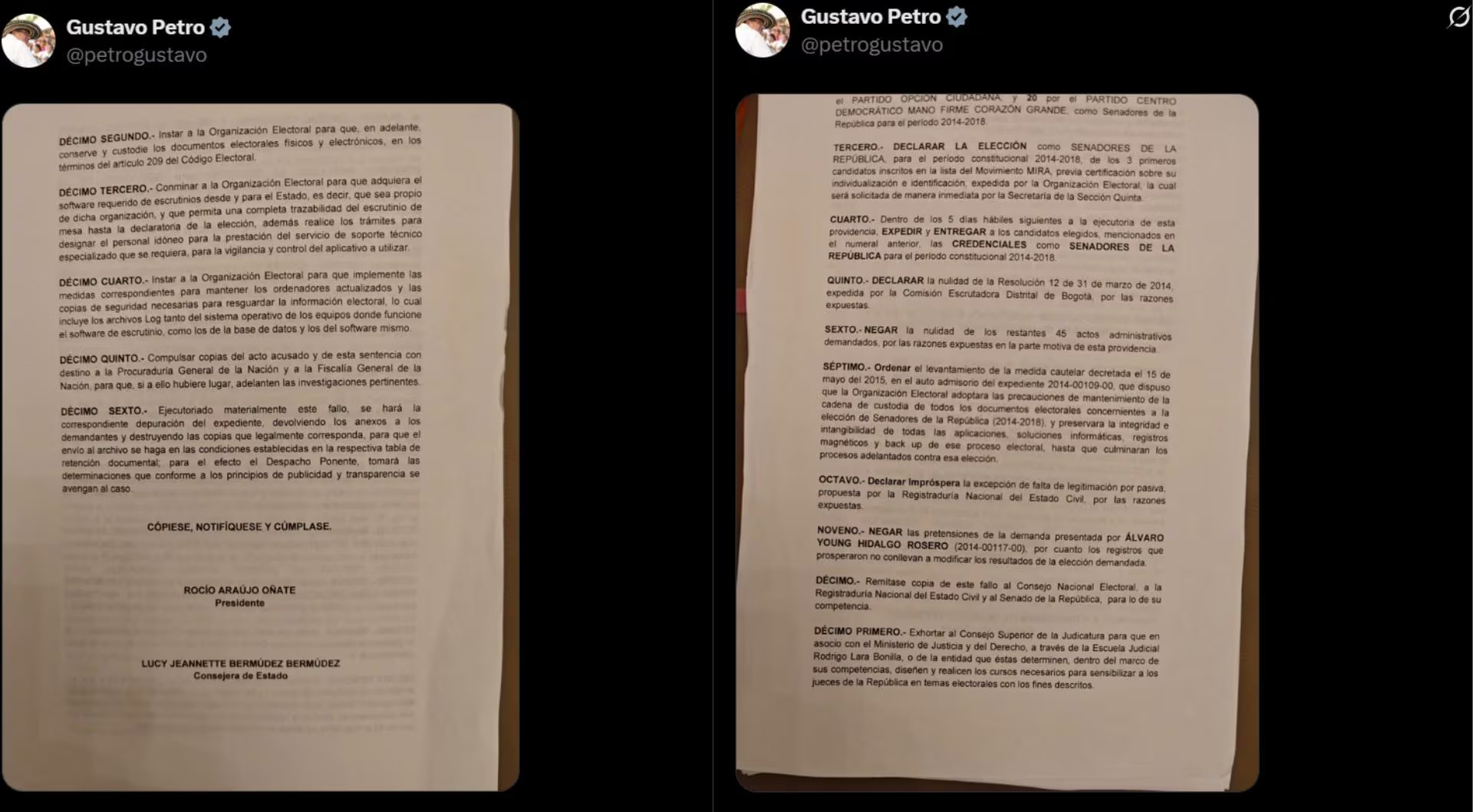 Gustavo Petro insistió que no hay seguridad de transparencia en las próximas elecciones del Congreso y Presidencia por no mostrar el software de la filial de Thomas Greg & Sons - crédito @petrogustavo/X