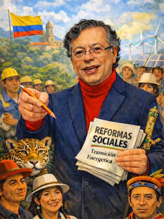 Esta fue la imagen creada por la IA compartida por el mandatario colombiano en sus redes sociales - crédito @gustavopetrourrego/Instagram