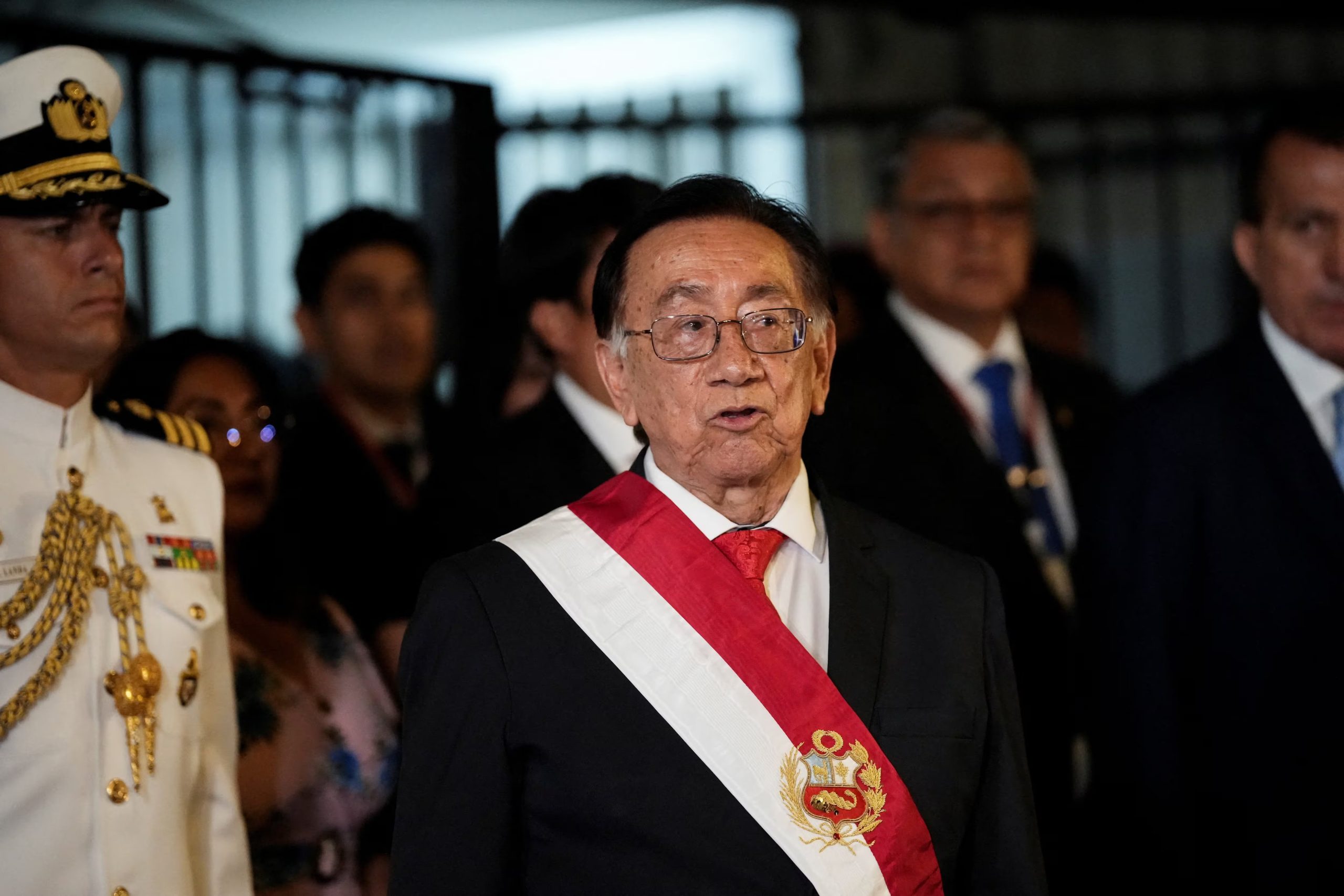 Jose Balcazar leaves the Faustino Sanchez Carrion building after he was elected as interim president, following a session by Peruvian lawmakers to choose a new leader of Congress to assume Peru's presidency, after they ousted President Jose Jeri over a scandal involving undisclosed meetings with a Chinese businessman, in Lima, Peru, February 18, 2026. REUTERS/Angela Ponce