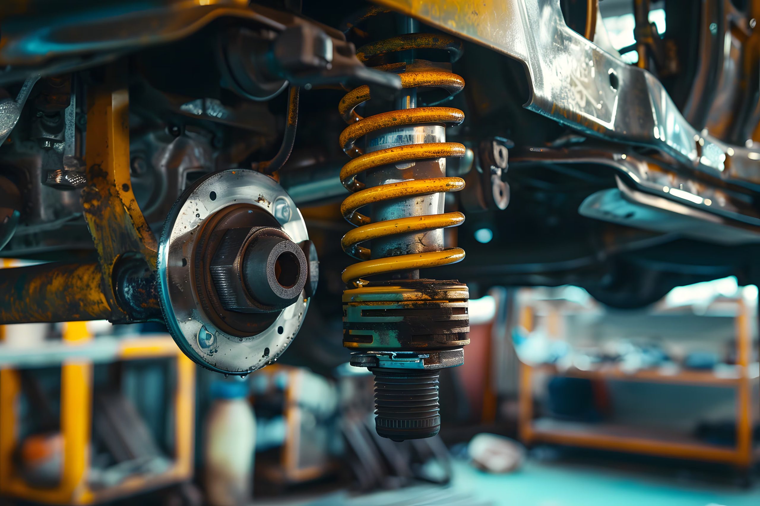 Amortiguadores del coche. (Adobe Stock)