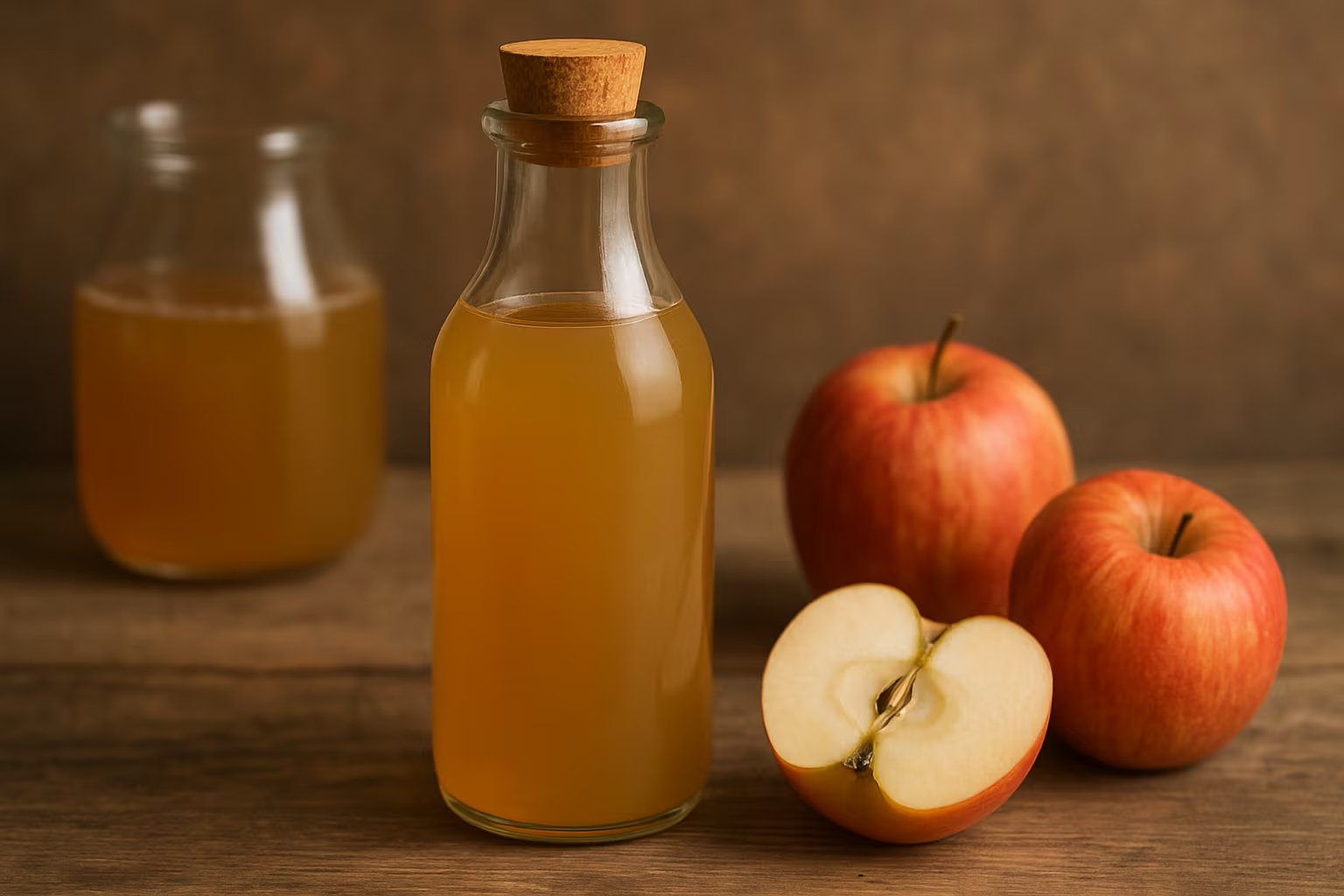 Consumir jugo de manzana aporta ácido málico, un compuesto que podría ayudar a ablandar los cálculos y mejorar la función biliar. (Imagen Ilustrativa Infobae)