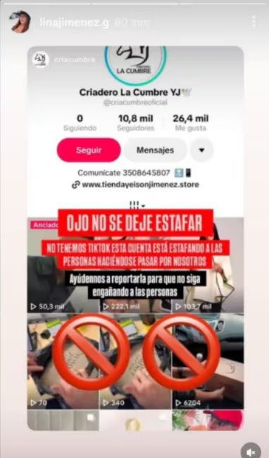 La familia del artista pidió a los seguidores no confiar en perfiles no oficiales y reportar cualquier intento de fraude que use la imagen del cantante - crédito: @linajimenez.g/Instagram