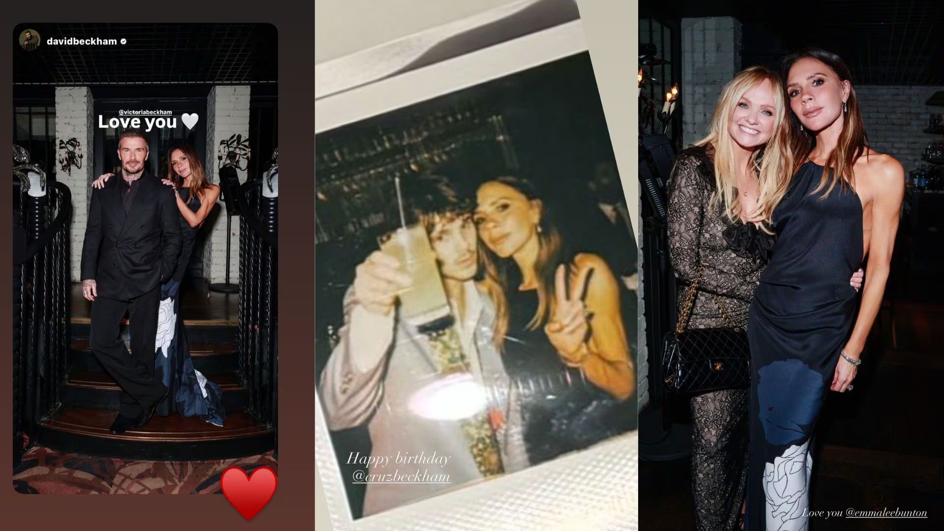 La diseñadora Victoria Beckham compartió imánges con su esposo David Beckham, Emma Bunton y su hijo Cruz, durante el cumpleaños 21 del joven (@victoriabeckham)