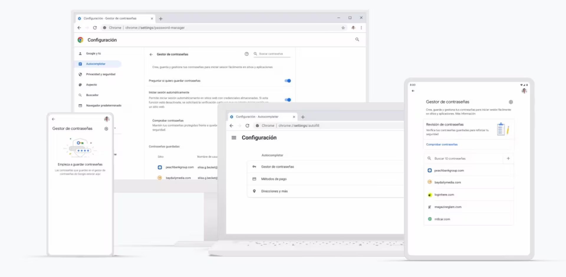 Google mantiene su gestor de contraseñas como opción líder para Android y navegadores, con almacenamiento seguro y revisión de claves vulnerables. (Foto: Google Chrome)