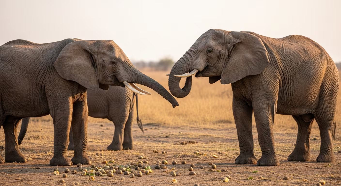 Investigadores cuestionan el mito de que los elefantes africanos se intoxican con fruta de marula fermentada (Imagen Ilustrativa Infobae)