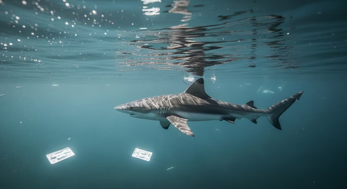 La detección de residuos de cocaína en tiburones brasileños revela el impacto de sustancias humanas en la vida silvestre (Imagen Ilustrativa Infobae)