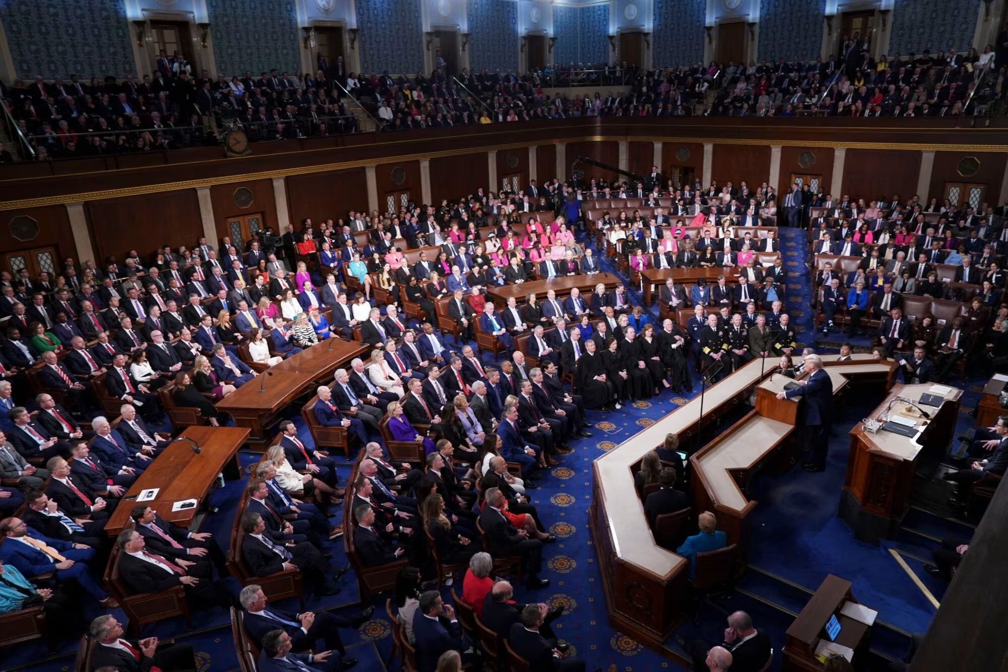 Donald Trump during a joint session of Congress on March 4, 2025 (Al Drago/Bloomberg)