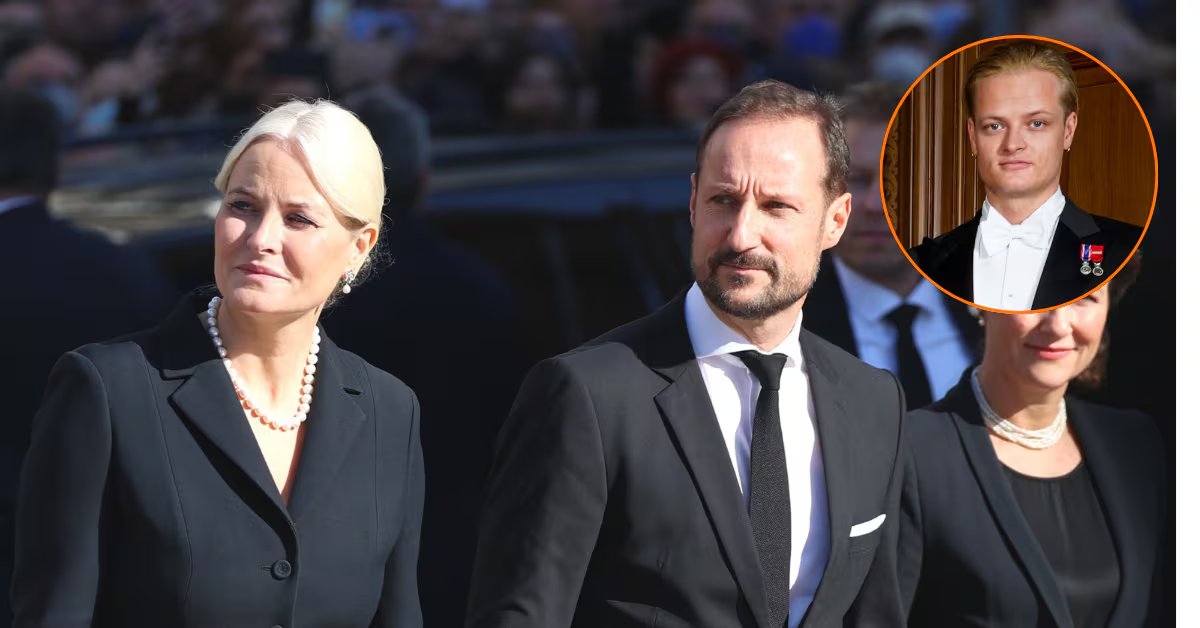 El príncipe Haakon de Noruega, su mujer, la princesa Mette-Marit, y el hijo de esta, Marius Borg Høiby. Fotografías de archivo (Montaje Infobae)