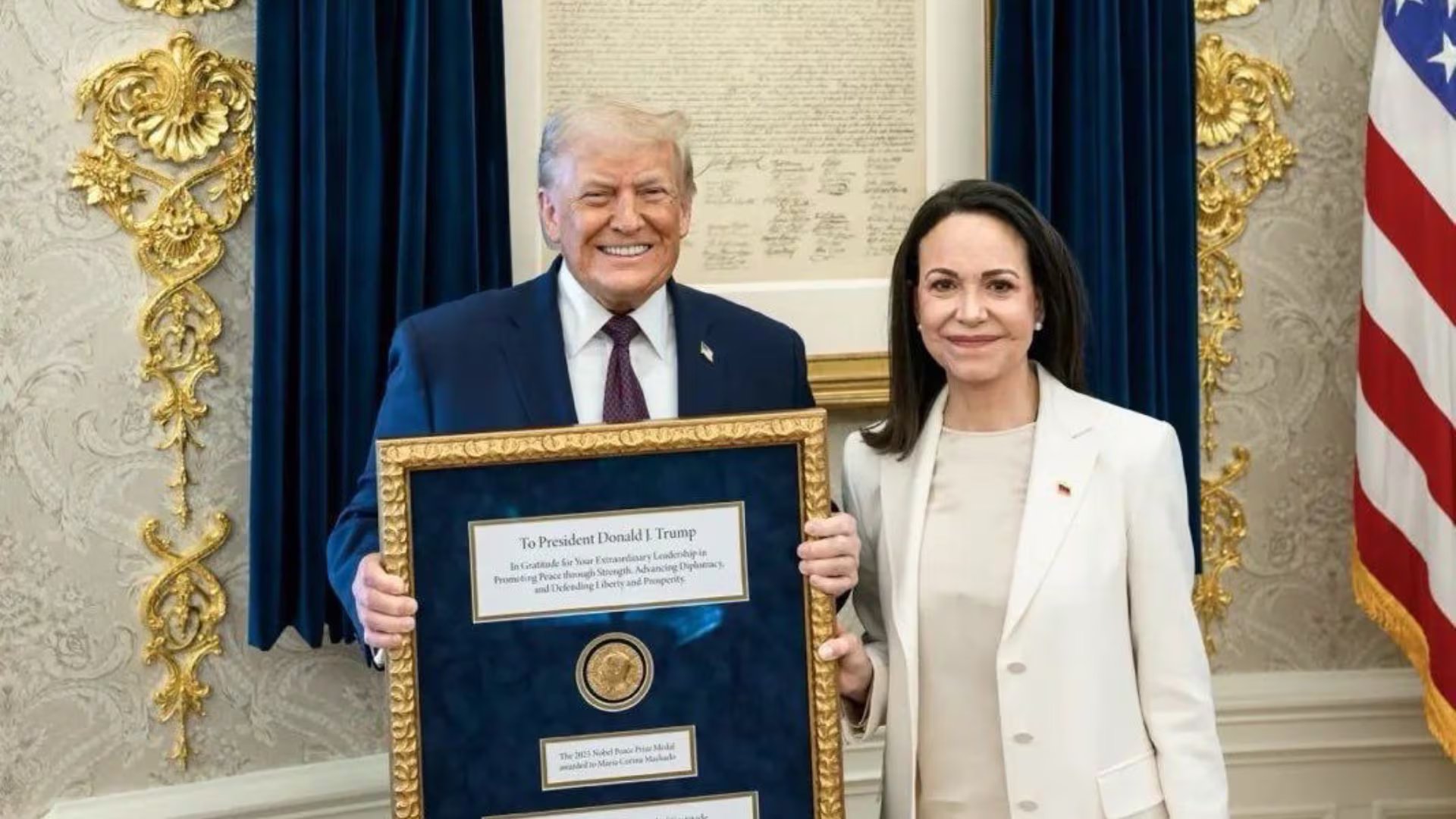 María Corina Machado le regaló el Premio Nobel de la Paz a Donald Trump