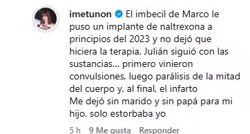 Imelda Tuñón arremetió contra Marco Chacón (Captura de pantalla/Instagram)