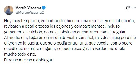 Tuit de Martín Vizcarra