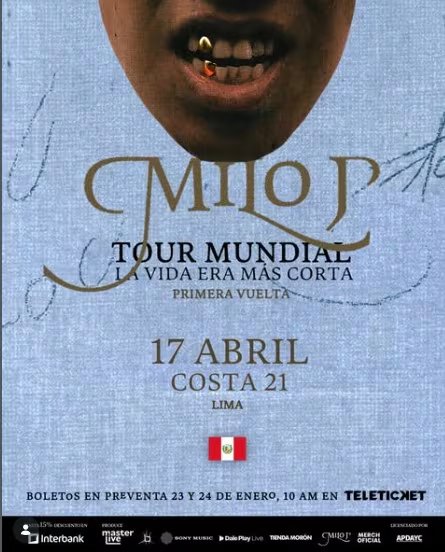 Milo J vuelve a Perú: fecha, lugar, precios de entradas y todo sobre su concierto en Lima