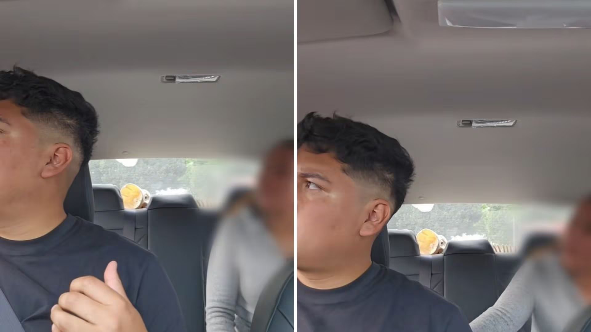 El momento fue captado por la cámara del vehículo.