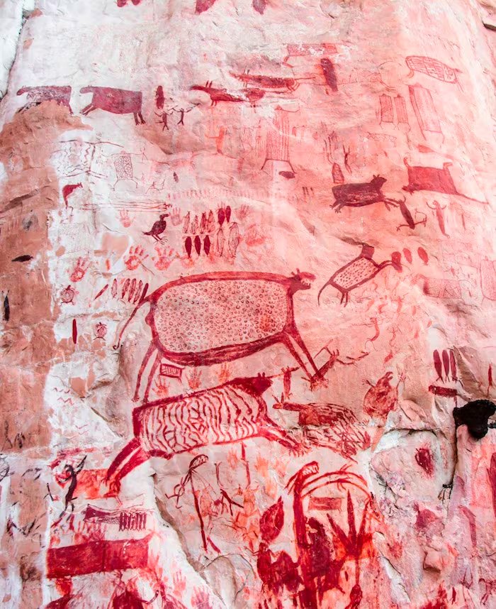 Investigadores del Instituto Humboldt sostienen que los pictogramas de Chiribiquete evidencian la convivencia entre los primeros habitantes humanos y la megafauna del Cuaternario- crédito Unesco