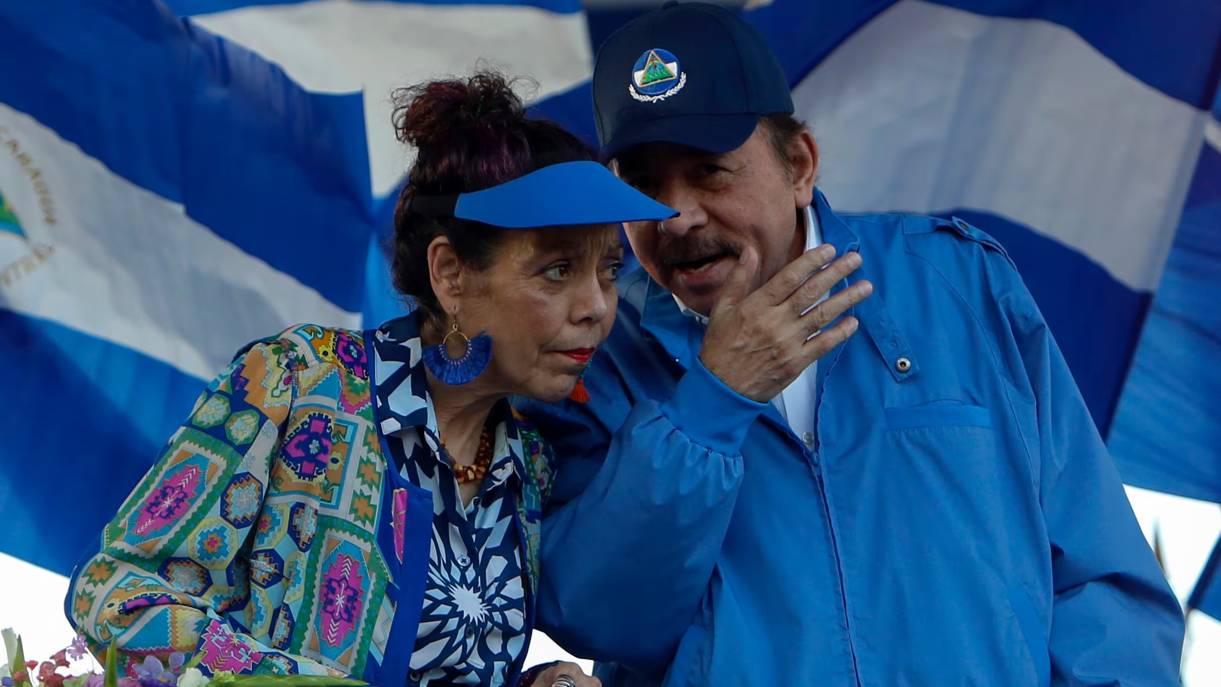 El dictador de Nicaragua, Daniel Ortega, y su esposa, Rosario Murillo (AP/Alfredo Zúñiga, Archivo)