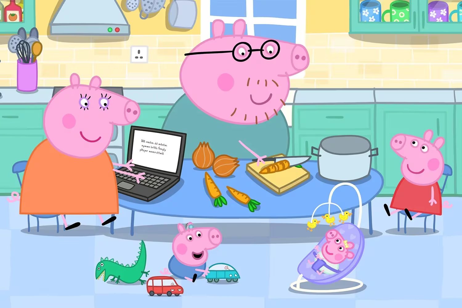 La familia Pig descubre la condición de George durante una consulta médica de rutina. (Discovery Kids/HBO)