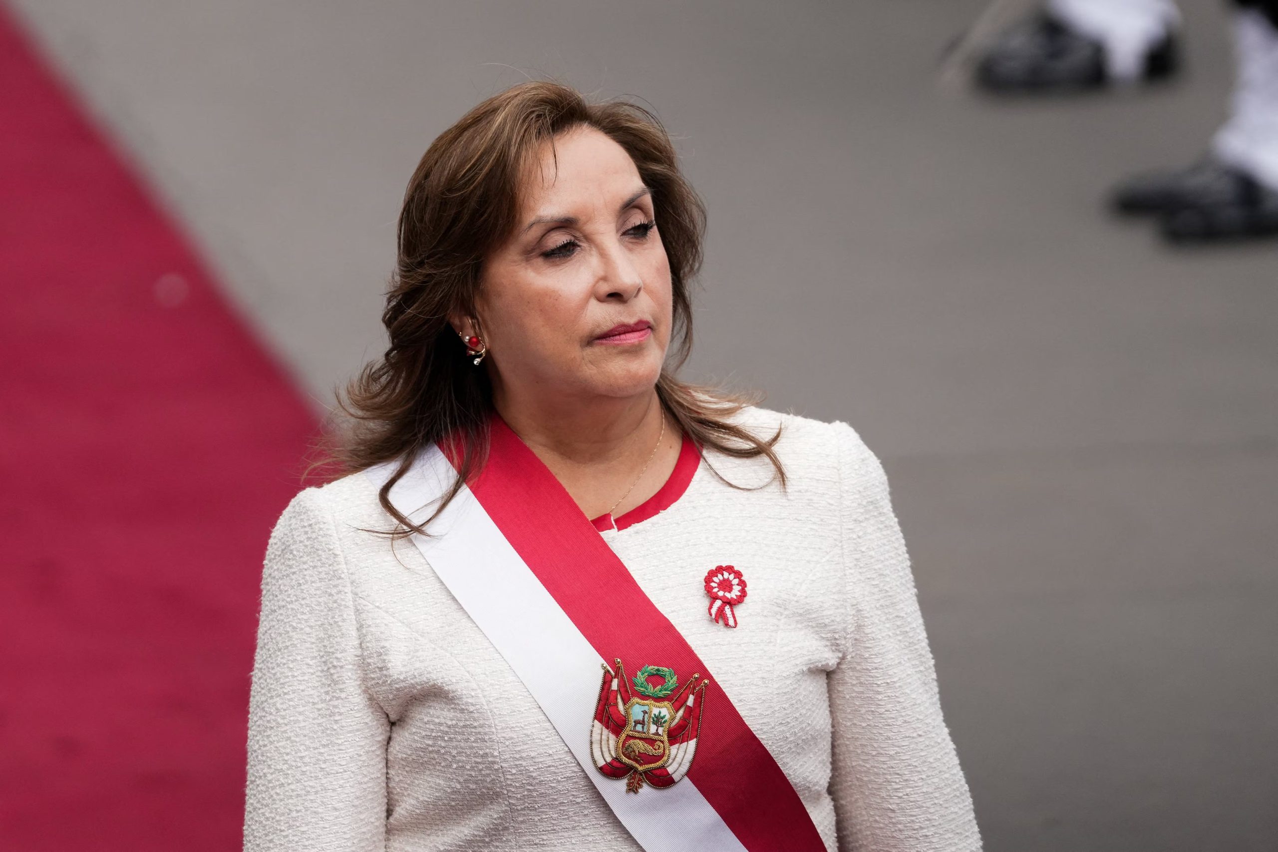 FOTO DE ARCHIVO: La presidenta de Perú, Dina Boluarte, llega al Congreso para pronunciar su discurso anual y último ante la nación, en Lima, Perú, el 28 de julio de 2025. REUTERS/Angela Ponce/Foto de archivo
