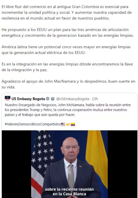 El jefe de Estado afirmó que es necesario trabajar en varias problemáticas en la región - crédito @petrogustavo/X
