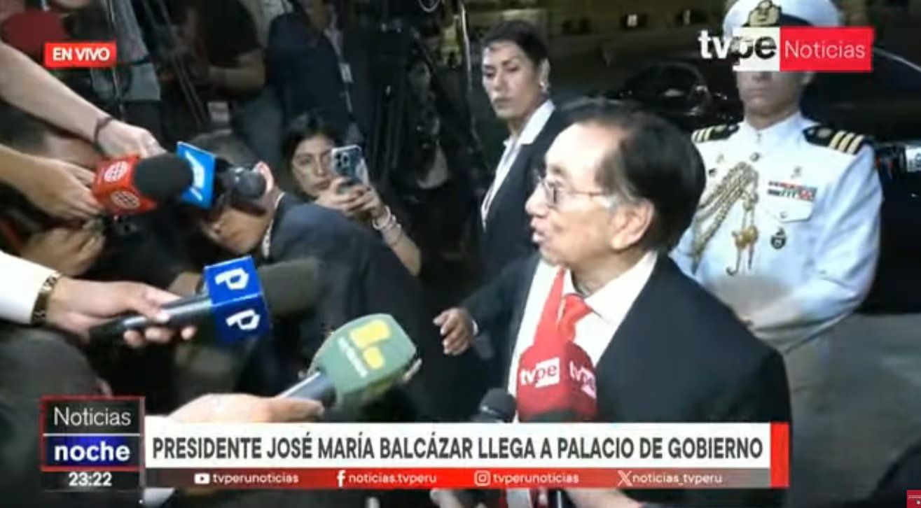 Presidente Balcázar descarta indulto y promete respetar el proceso penal de Castillo. TV Perú/ Noticias noche.