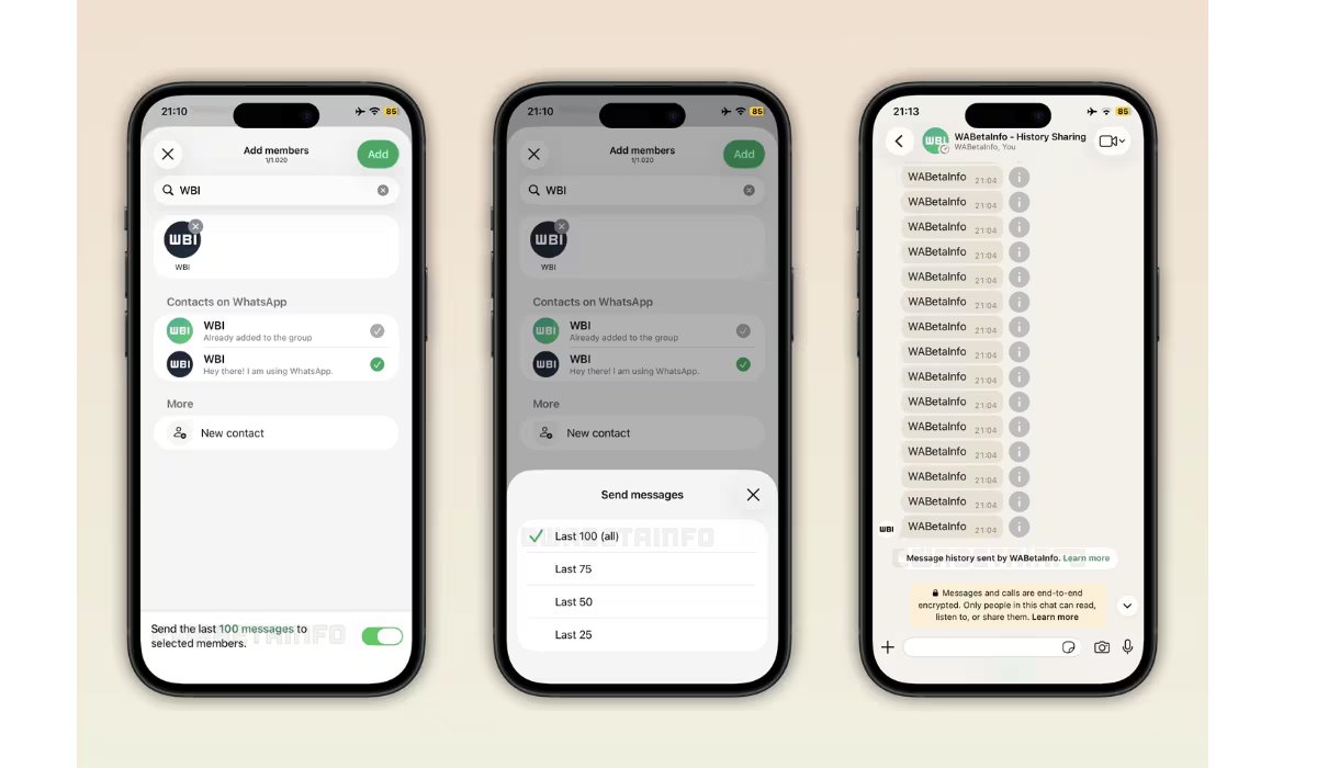 Los usuarios nuevos de grupos podrían acceder al historial de mensajes. (Wabetainfo)