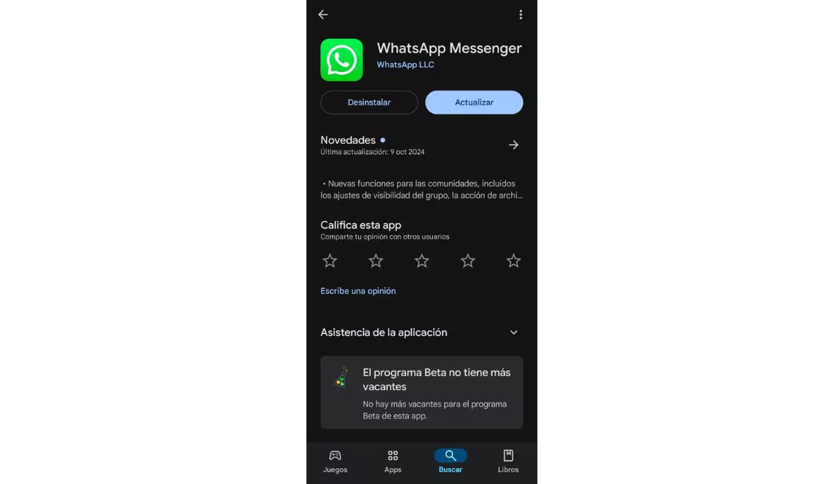 La disponibilidad de cupos en WhatsApp Beta para Android puede ser limitada. (Play Store)