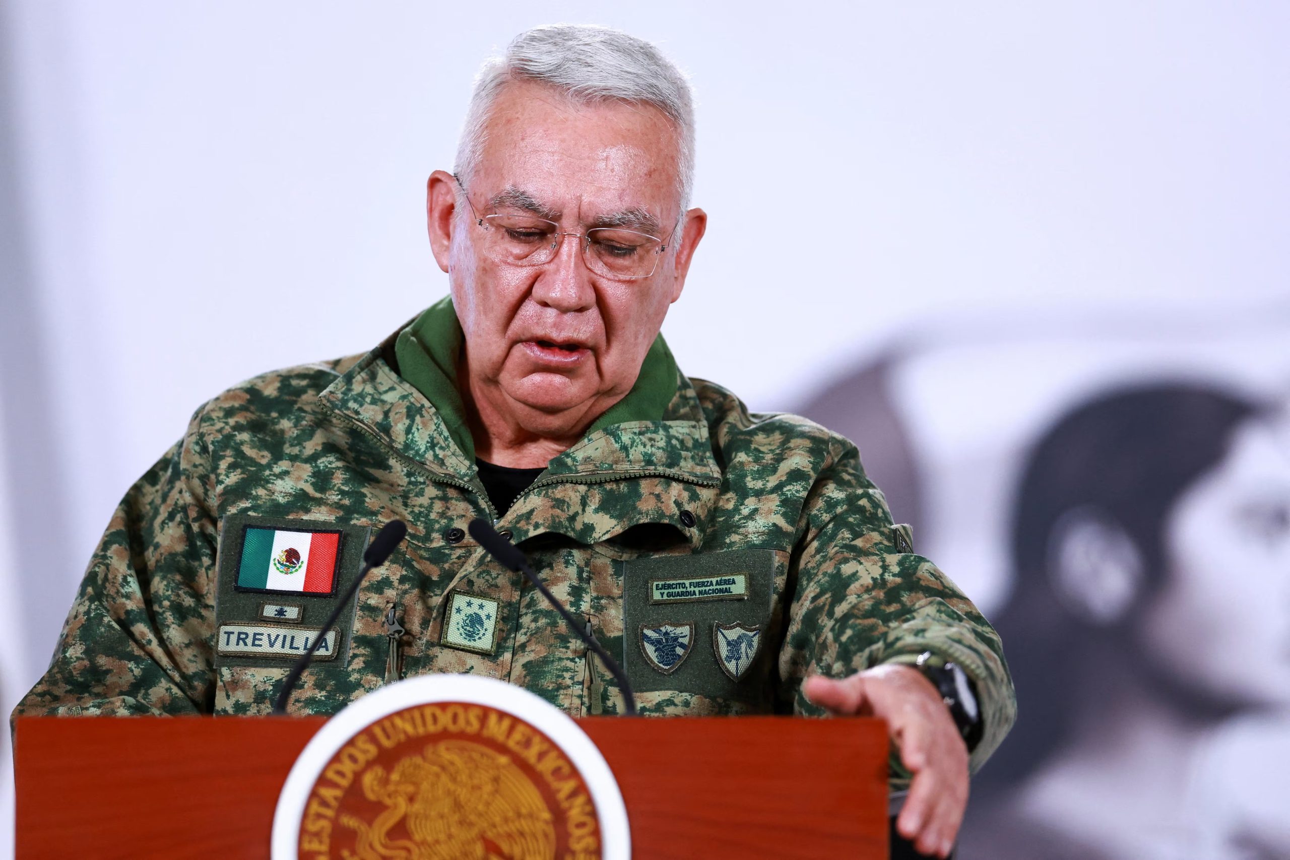 Ricardo Trevilla Trejo en conferencia de prensa en Palacio Nacional el 23 de febrero. REUTERS/Raquel Cunha
