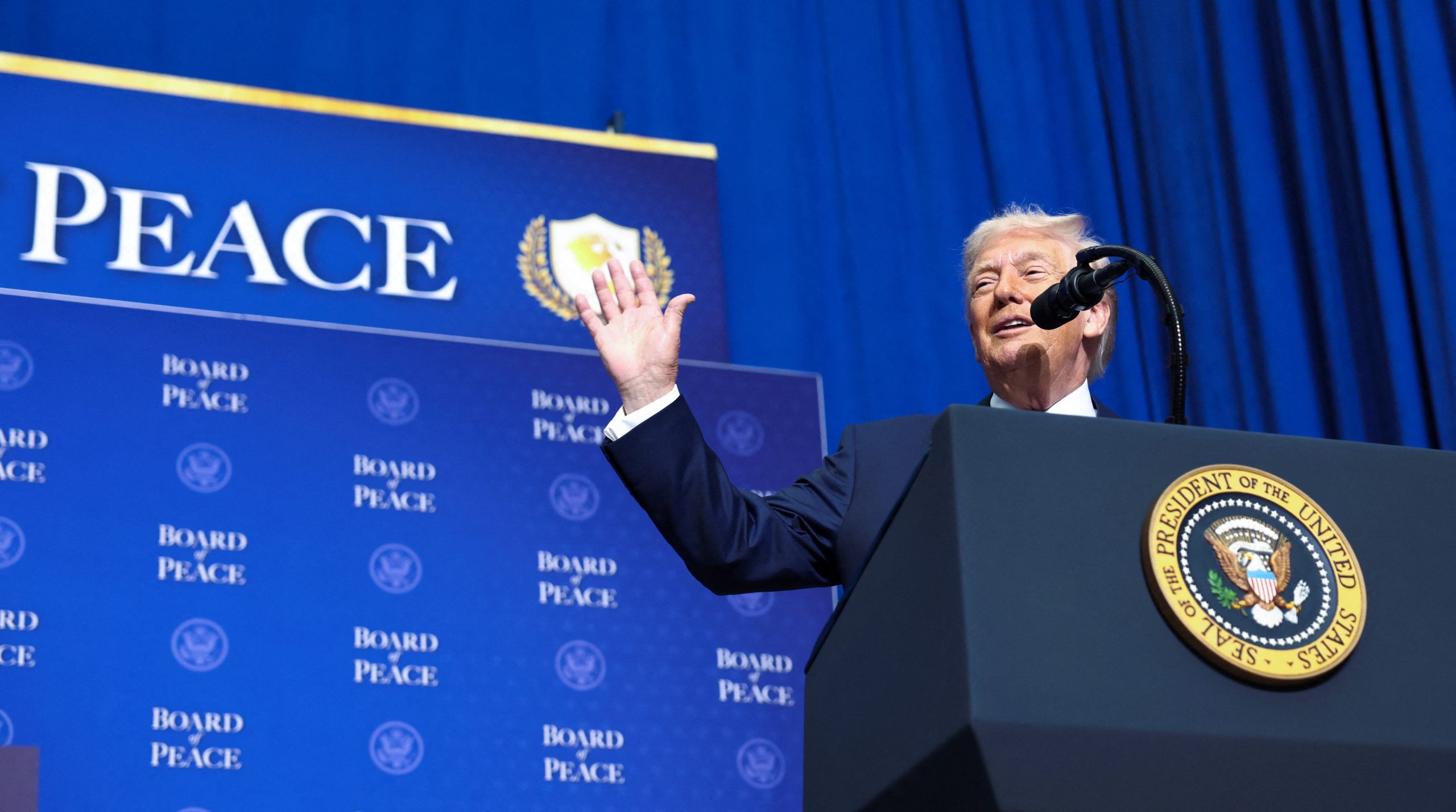 Donald Trump durante la primera sesión de la Junta de la Paz, (Washington, Estados Unidos)
