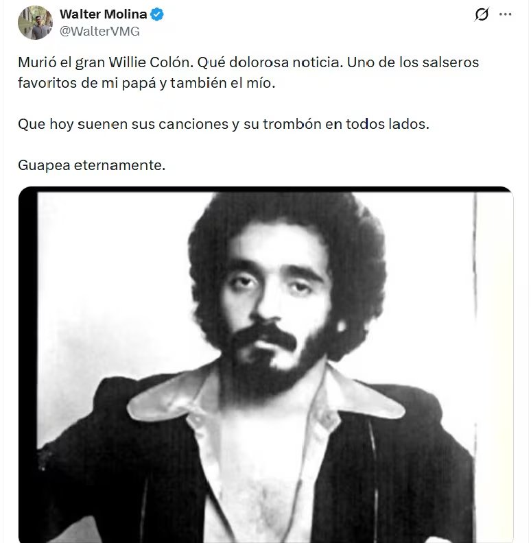 Fans peruanos se despiden a la leyenda de la salsa, Willie Colón. X