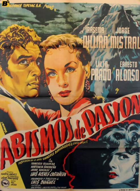 Cartel de 'Abismos de pasión', la adaptación de 'Cumbres borrascosas' filmada por Luis Buñuel.