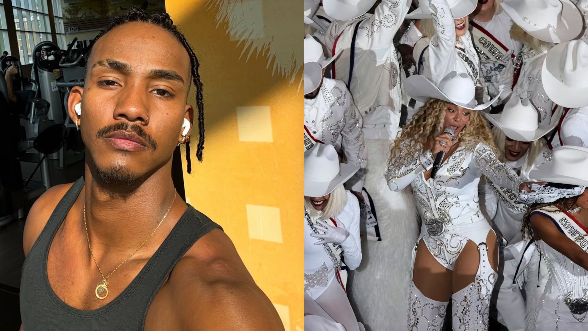 Yainer Ariza baila junto a artistas consagradas como Beyoncé - crédito Fotocomposición Infobae (@Yai_Ariza/Instagram-AP)