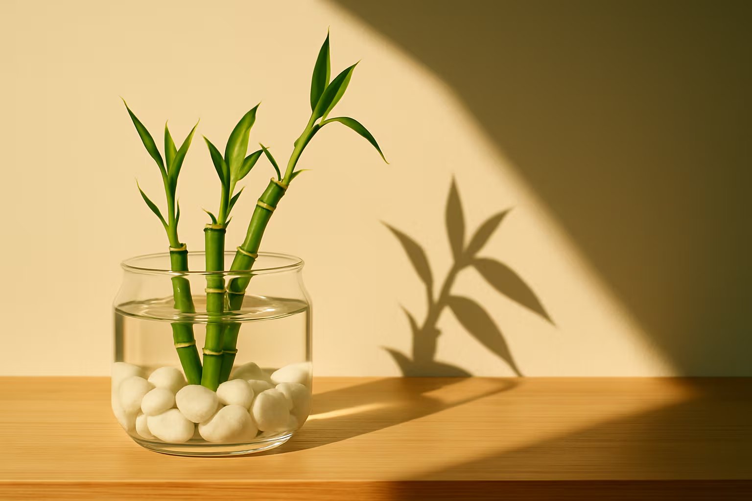 El bambú de la suerte crece en recipientes de agua con guijarros y tolera condiciones de poca luz en el hogar
(Imagen Ilustrativa Infobae)