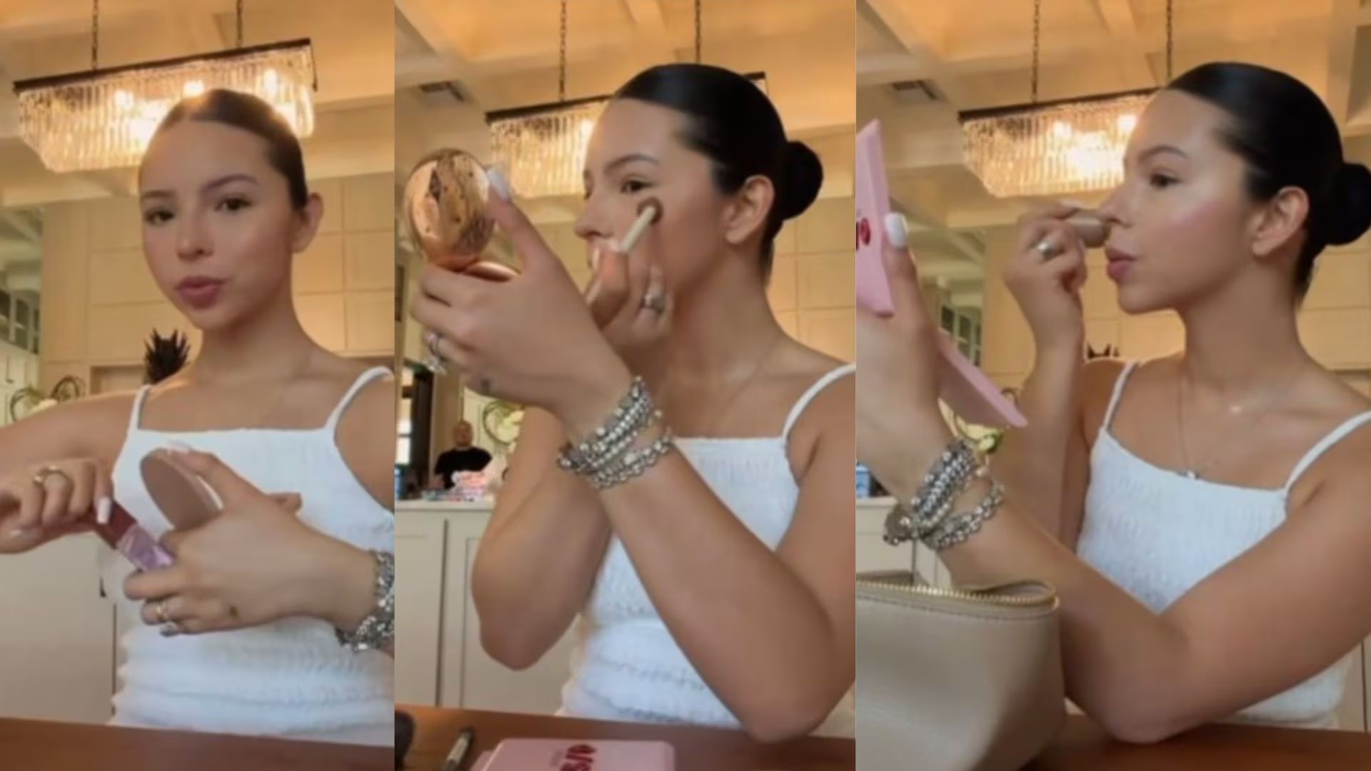 Ángela reapareció tras un enfrentamiento mediático ente Nodal y Cazzu en redes sociales. (Whatsapp Ángela Aguilar)