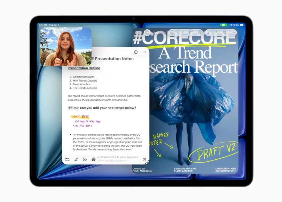 El módem C1X reduce un 30 % el consumo energético respecto a la generación anterior, brindando mayor autonomía y eficiencia a la nueva iPad Air.(Apple)