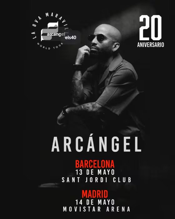 Arcángel anuncia dos conciertos en España para su gira de celebración por sus 20 años de carrera. (Instagram)