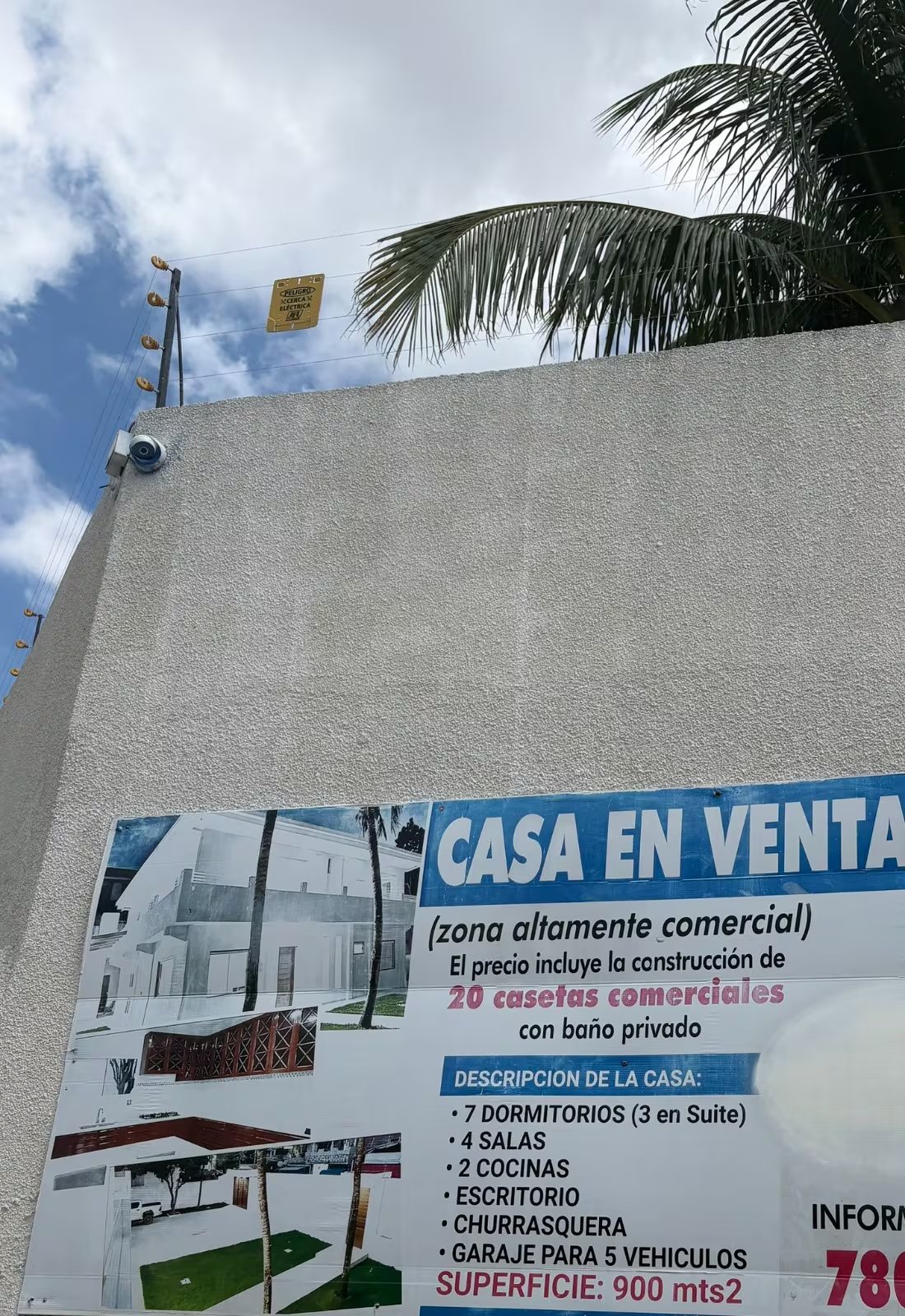 El cartel de la casa donde se encontraba Sebastián Marset