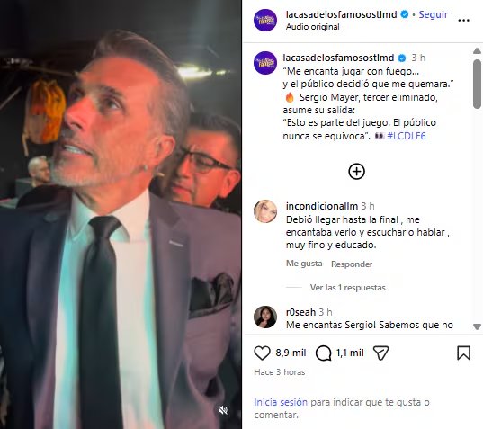 A pesar de su temprana salida, Sergio afirmó que disfrutó su tiempo en la casa y reconoció la autoridad de la audiencia en la dinámica del concurso. (Captura de pantalla @lacasadelosfamosostlmd)