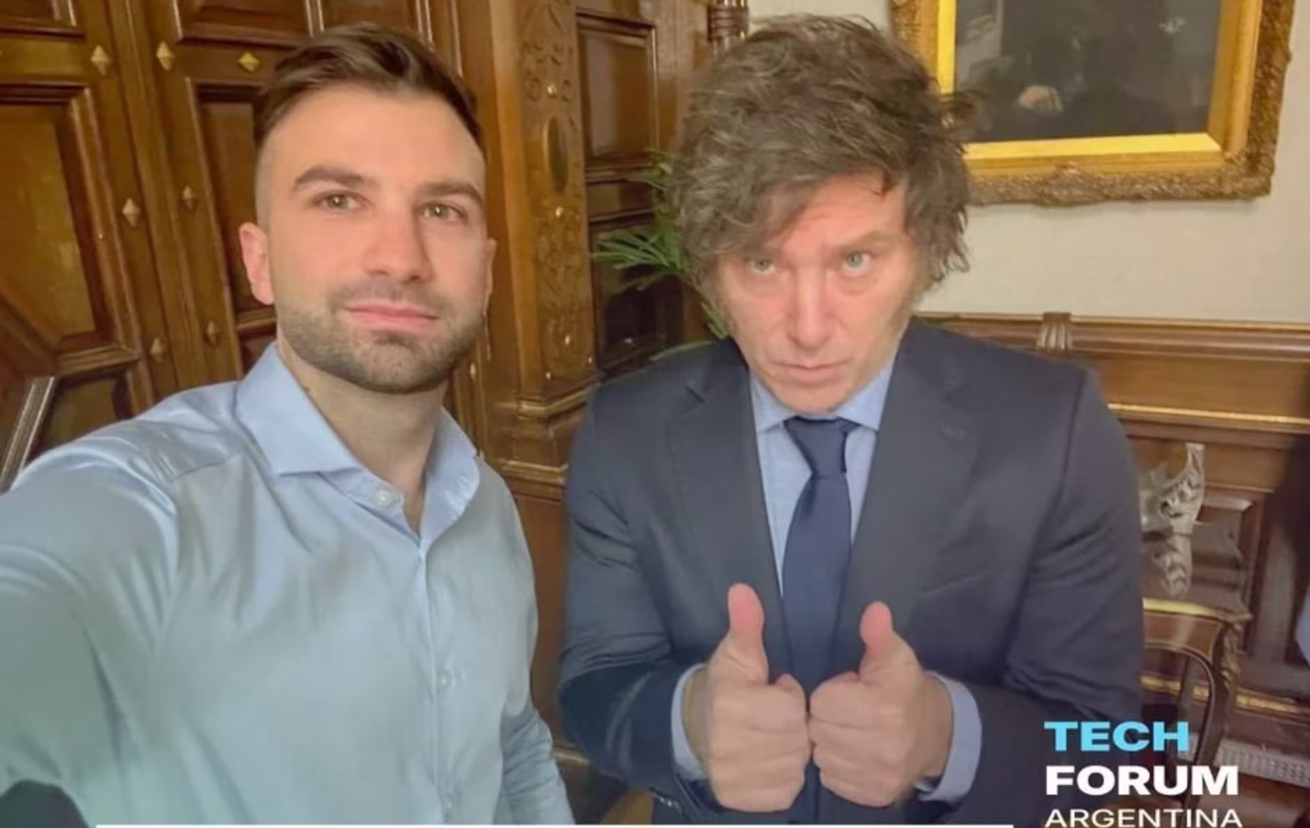 Mauricio Novelli y el presidente Javier Milei