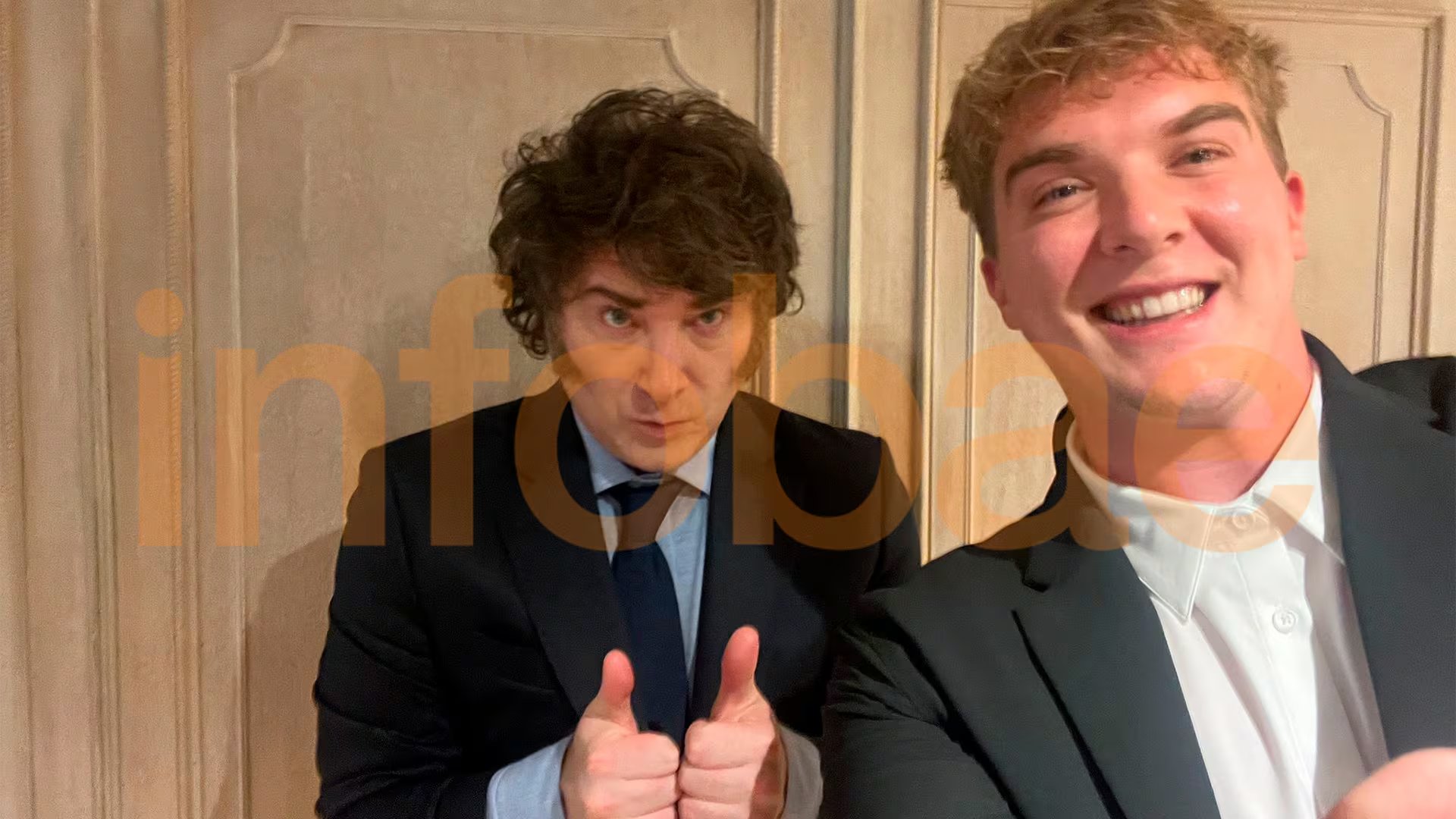 Milei durante un encuentro con Hayden Davis