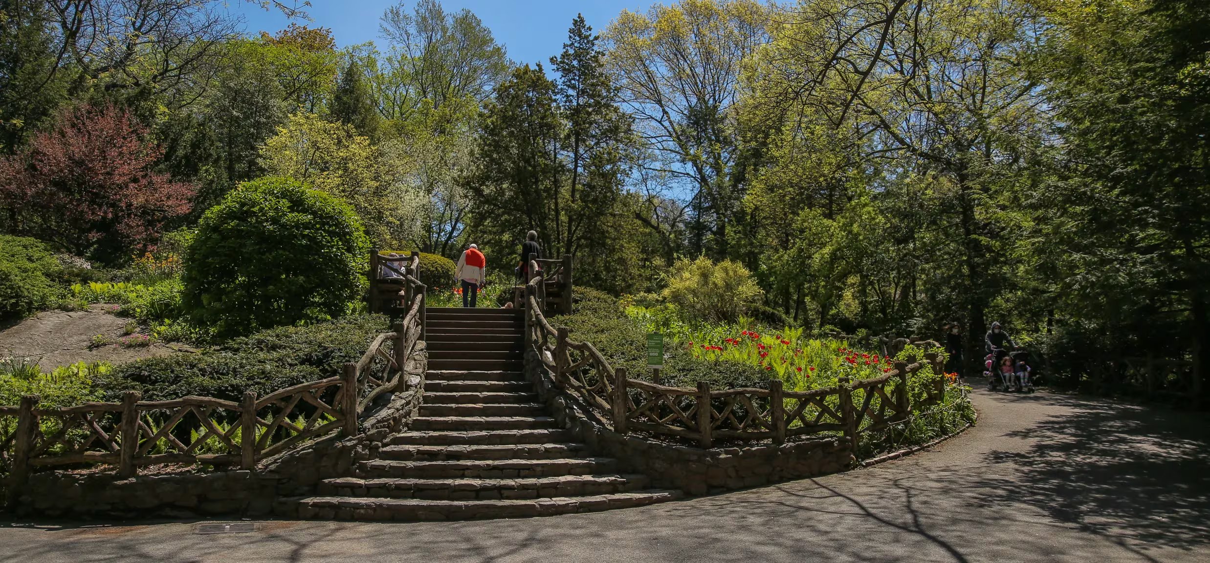 Escondido en una empinada ladera debajo del Castillo Belvedere se encuentra el encantador Jardín de Shakespeare. Foto: Central Park Conservancy