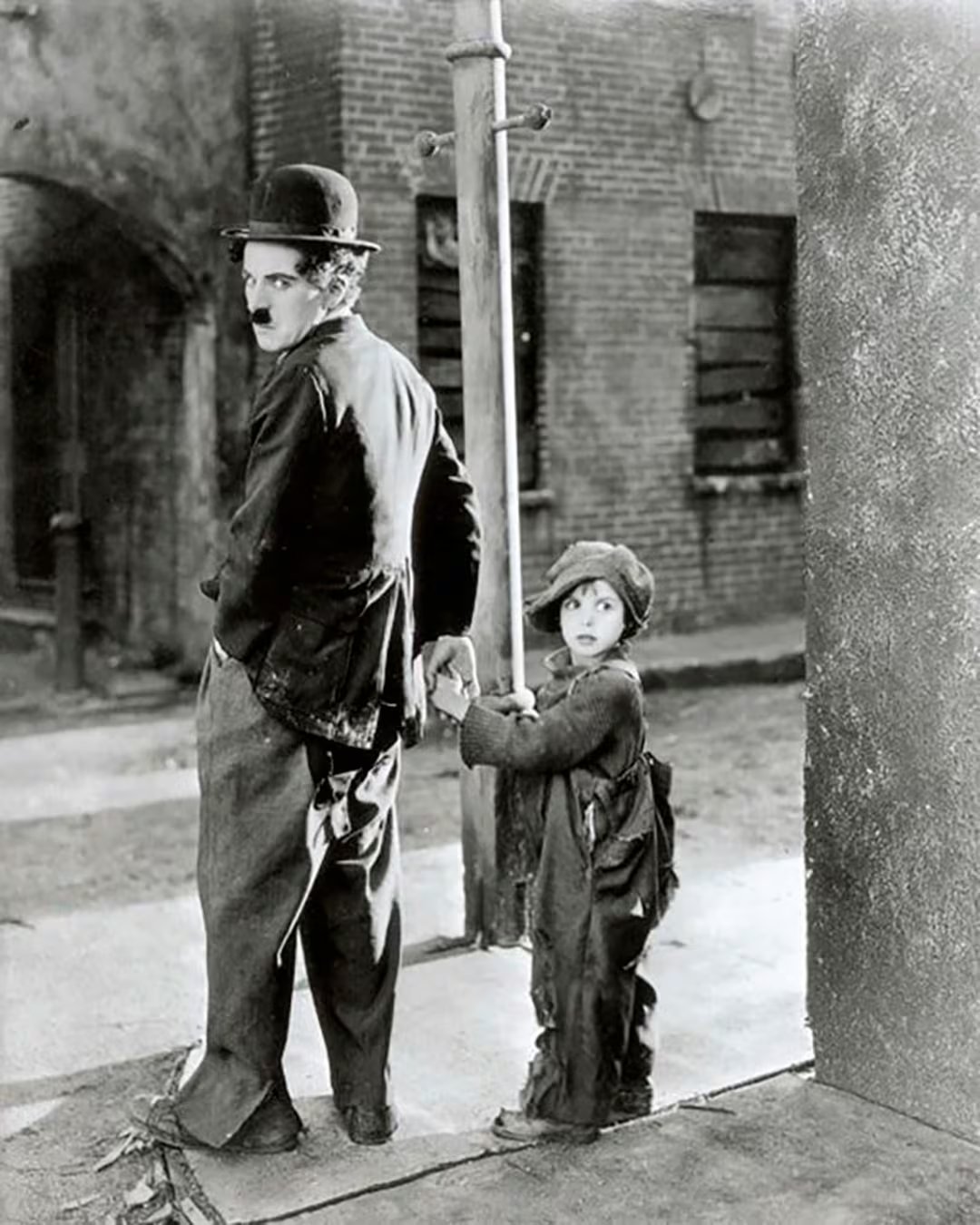 Charles Chaplin y Jackie Coogan en 