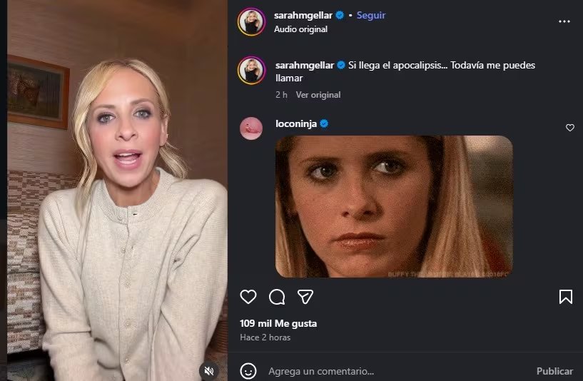 Sarah Michelle Gellar confirmó la cancelación del reboot con un emotivo mensaje dirigido a los fans en redes sociales (Instagram)