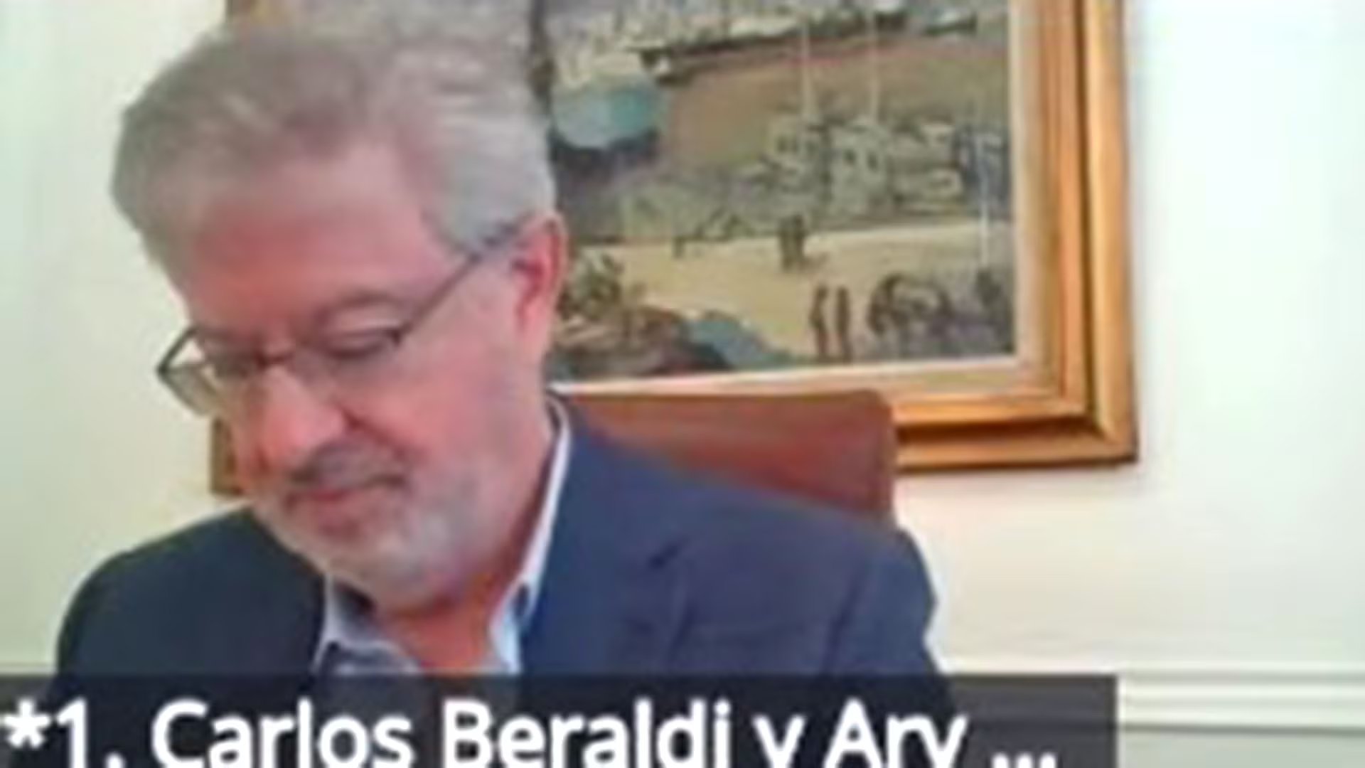 Carlos Beraldi, durante una de las audiencias virtuales del juicio.