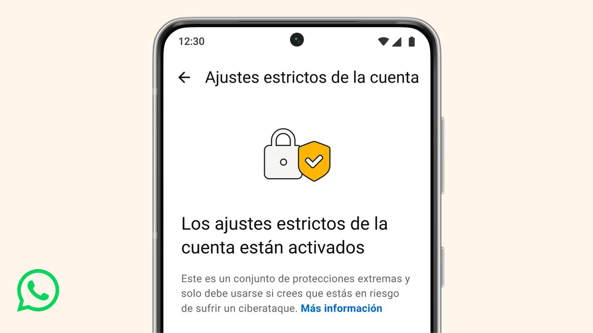 Al activar esta función, algunas características de WhatsApp pueden quedar restringidas. (WhatsApp)