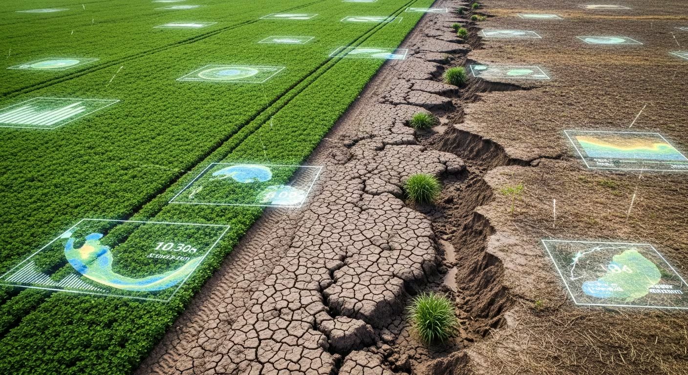 La sismología agrícola emplea sensores de fibra óptica y acústicos para medir el impacto de la variabilidad ambiental en la estructura del suelo (Imagen Ilustrativa Infobae)