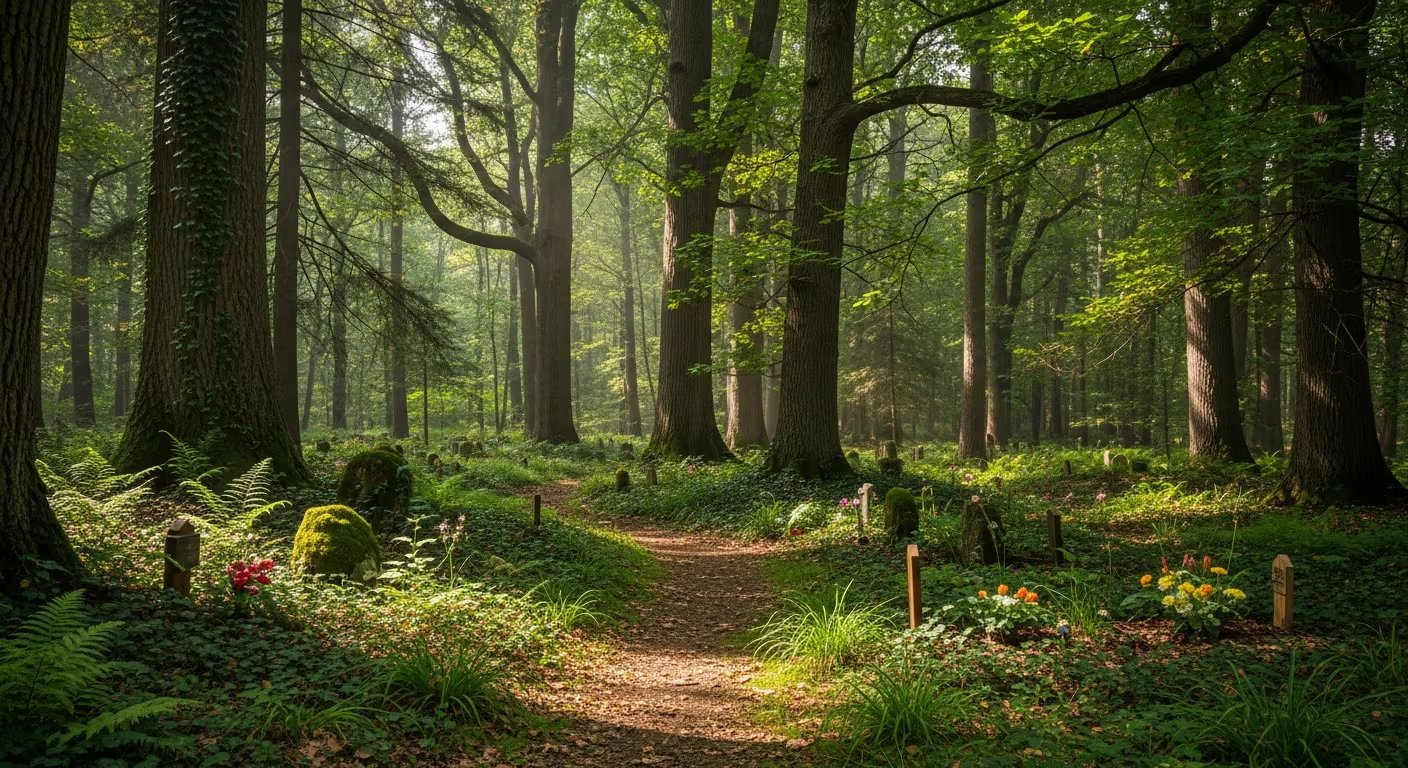 Los cementerios verdes ofrecen una alternativa ecológica al reducir el impacto ambiental de las prácticas funerarias tradicionales (Imagen Ilustrativa Infobae)
