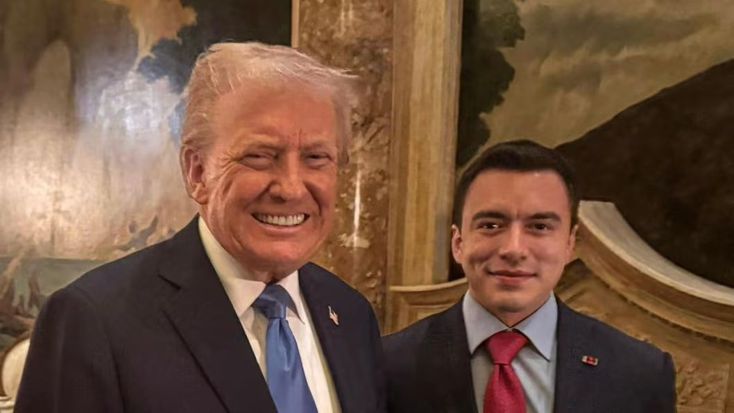 Donald Trump se reunió con el presidente de Ecuador, Daniel Noboa, en su residencia de Mar-a-Lago